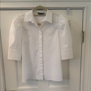 Alice & Olivia Puff sleeve Women's collared blouse top button down